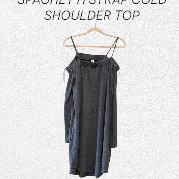 Lazy Sundays Women's Gray Spaghetti Strap Cold Shoulder Tunic Size Small - Picture 1 of 9